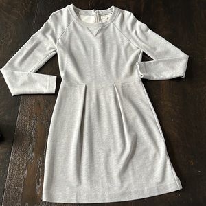 Adorable Madewell gray pleated long sleeve dress